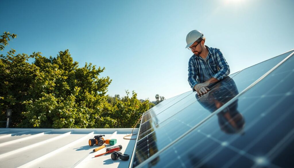 manutenção sistema solar